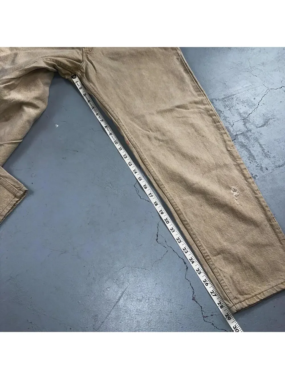 Levis 550 Vintage 90s USA Orange Tab Relaxed Tapered Leg Beige Tan Jeans 38x30